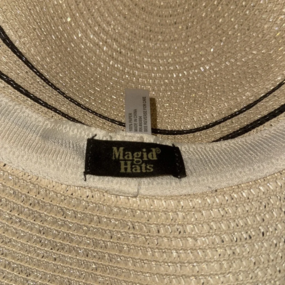Straw hat w/black trim by Magid Hats - Picture 4 of 4